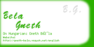 bela gneth business card